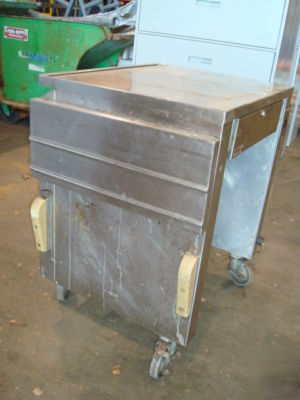Utility cart stainless steel with folding sides-drawer