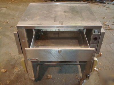 Utility cart stainless steel with folding sides-drawer