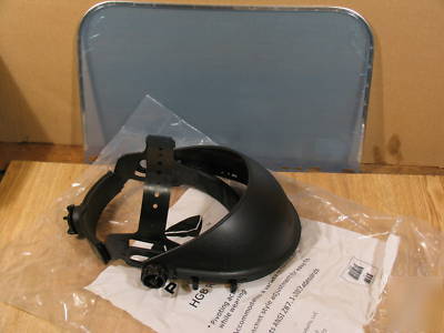 New 2 pyramex hgb ratchet facesheild headgear +2 visors