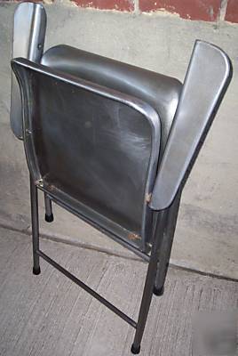 4 pc. vtg.russel wright industrial metal folding chairs