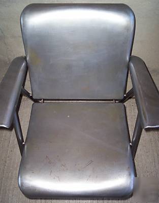 4 pc. vtg.russel wright industrial metal folding chairs