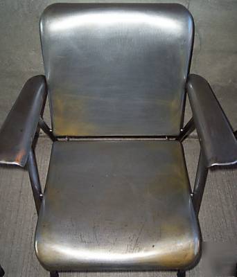 4 pc. vtg.russel wright industrial metal folding chairs