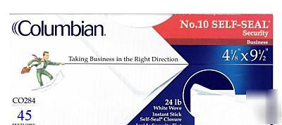 45 pack columbian no. 10 self seal security envelopes 