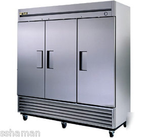 New true t-72 3 door s/s reach-in refrigerator 