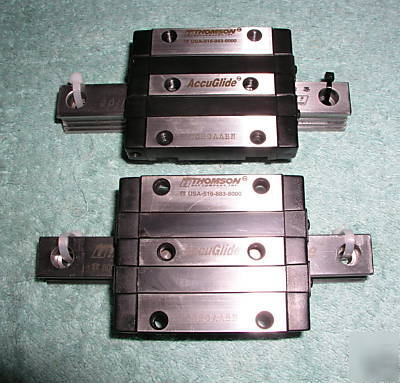Two thomson accuglide linear rails with CG20 cars 