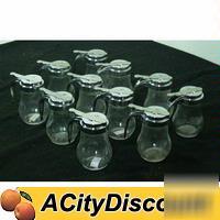11 ea. clear glass 16OZ tabletop syrup containers used