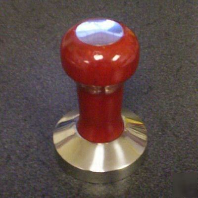 53 mm rosewood and steel espresso coffee tamper