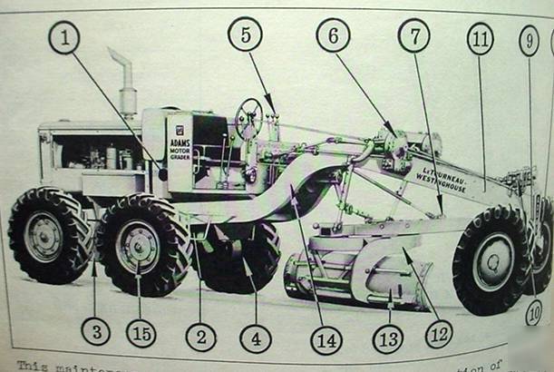 Adams #550 motor grader maintenance manual 1957 indiana
