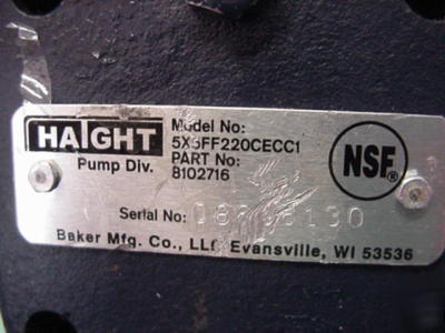 Haight gear pump viking nsf biodiesel tang drive