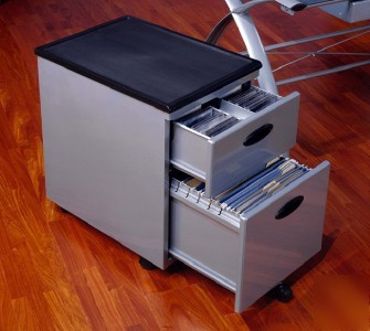 Studio rta -two drawer media cabinet in champagne/black
