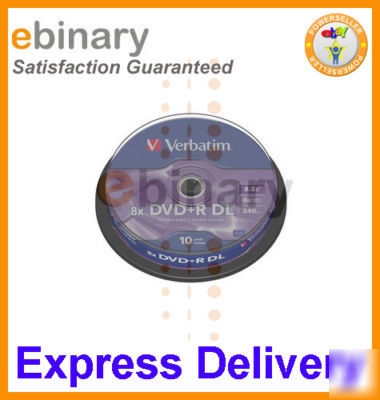 10 dvd+r dl verbatim dual double layer 8.5GB 8X speed