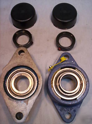 (2) flange blower 1 3/16 shaft bearing block pillow 