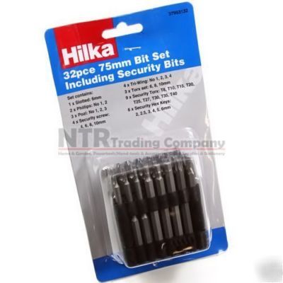 32 pc 75MM security tamperproof torx bits star bit set