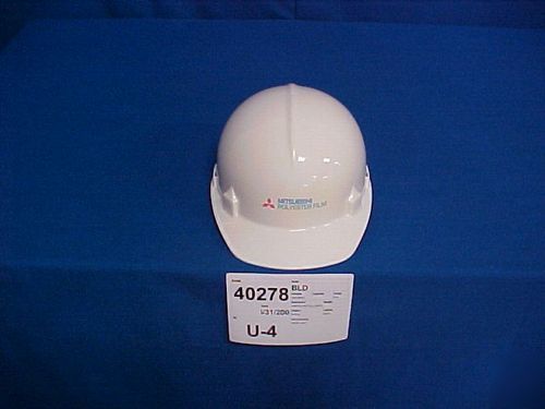 American allsafe white bumper cap with mitsubishi logo