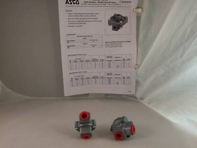 Asco Â¼â€ V0436 quick exhaust shuttle valve, lot of 2