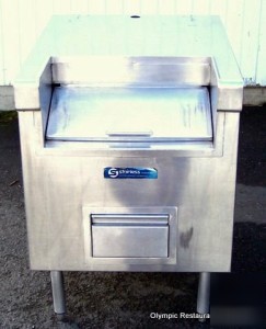 Insulated ice station with drain for beverage bar area