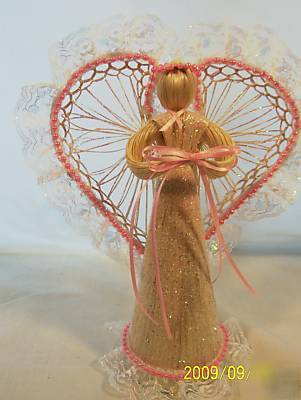 S/o table angel center piece - pink 