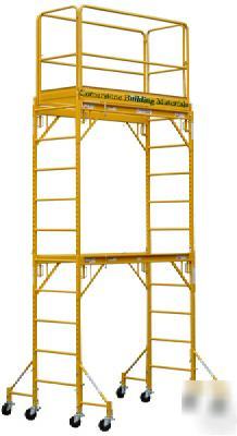 Scaffold rolling tower stand at 12 feet w/rail & u lock