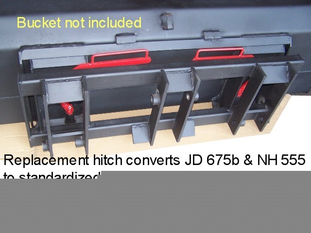 Skidsteer hitch adapter for jd 675B NH555 complete repl