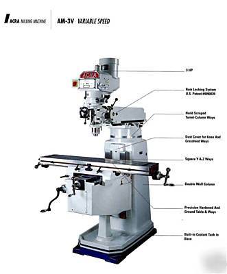 Acra 2-axis cnc milling machine, acu-rite millpwr