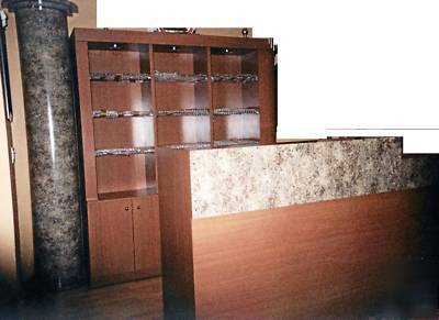 Front desk & wall unit custom made