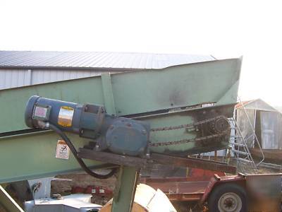 Incline motorized belt conveyor w/ss hopper, 30