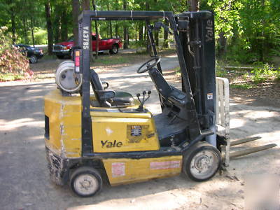 2002 yale gl 050 lpg forklift, 5000 lbs. 16' reach