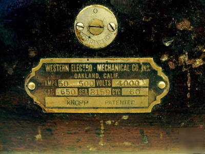Antique western electro mechanical amp meter gauge 
