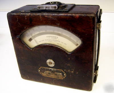 Antique western electro mechanical amp meter gauge 