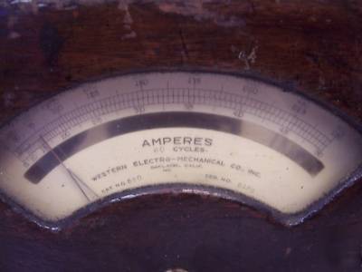 Antique western electro mechanical amp meter gauge 