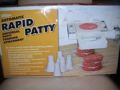 Auto rapid patty maker grinder/sausage stuff attachment