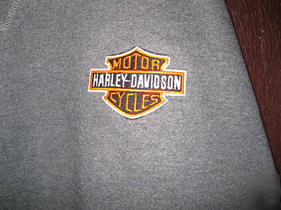 Motorcycle xlg. charcoal color sweat shirt/embroidered
