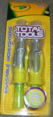Nip 2 crayola erasable highlighters-neat item-- & c