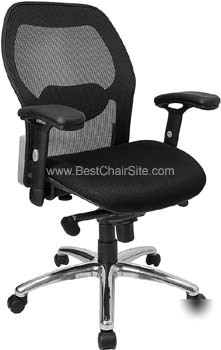 Super mesh chair with mesh back, knee tilt control 