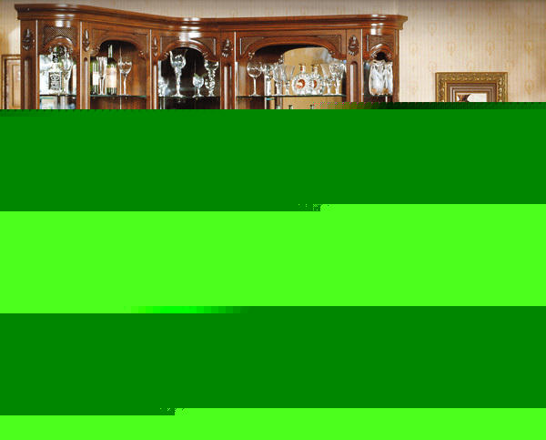 Mahogany corner bar w/ marble top, mirrors & brass rail