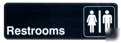 New restroom men women sign toilet bathroom unisex 3X9 