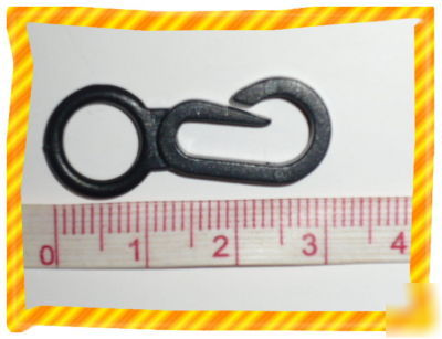 250 pcs black nylon plastic cord snap hook 