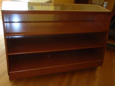 5 ft lighted wood display counter