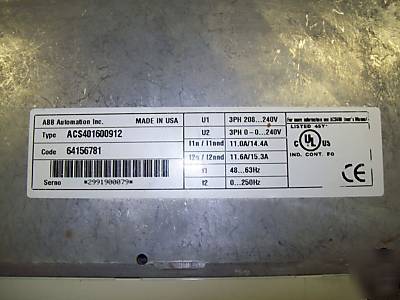 Abb variable frequency drive ACS401600912