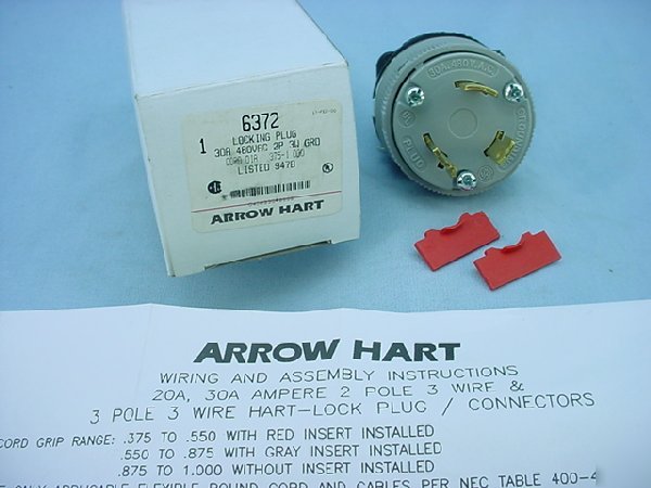 Crouse-hinds non-nema locking plug 30A 480V 6372