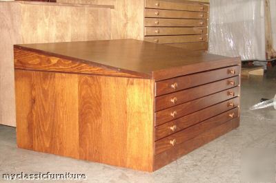 Flat file map cabinet blueprint architect top worktable