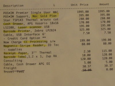 Posim system/point of sale inventory management system