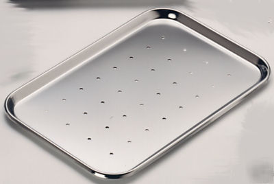 Stainless mayo perforated instrument sterilization tray
