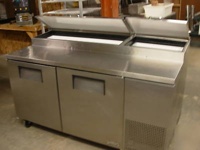 True refrigerated food prep table pizza tpp-67 