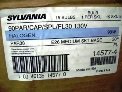 Sylvania 130V, 90 w, case of 15 bulbs