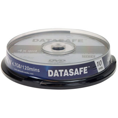 10 datasafe 4X dvd-rw rewritable blank dvd discs