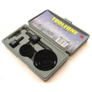 11PC holesaw set in plastic case free postage