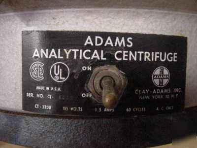 Adams analytical ct-3200 ct 3200 centrifuge