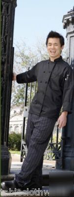 Chef coats knot button - 5 black coats - xsm up to xl