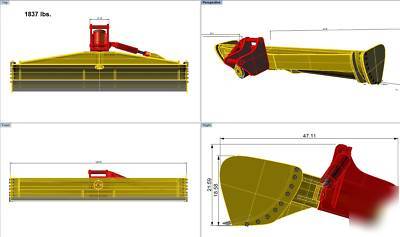 New excavator or backhoe 5IN1 dozer twist box blade 10'